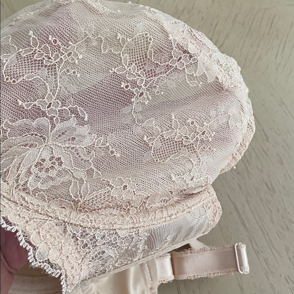 Wacoal 851155 Seduction Demi Underwire Bra Size 32G cream tan  Lace Discontinued - Picture 7 of 10